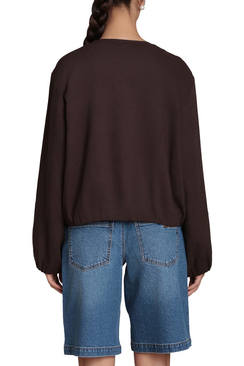 Bubble Sleeve Full Zip Jacket, Alternate, color, CHOCOLATE