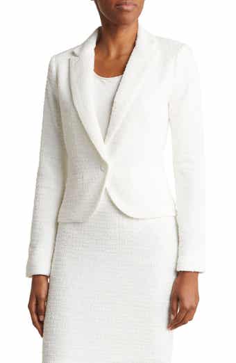 Amanda & Chelsea Bouclé Tweed Knit Blazer