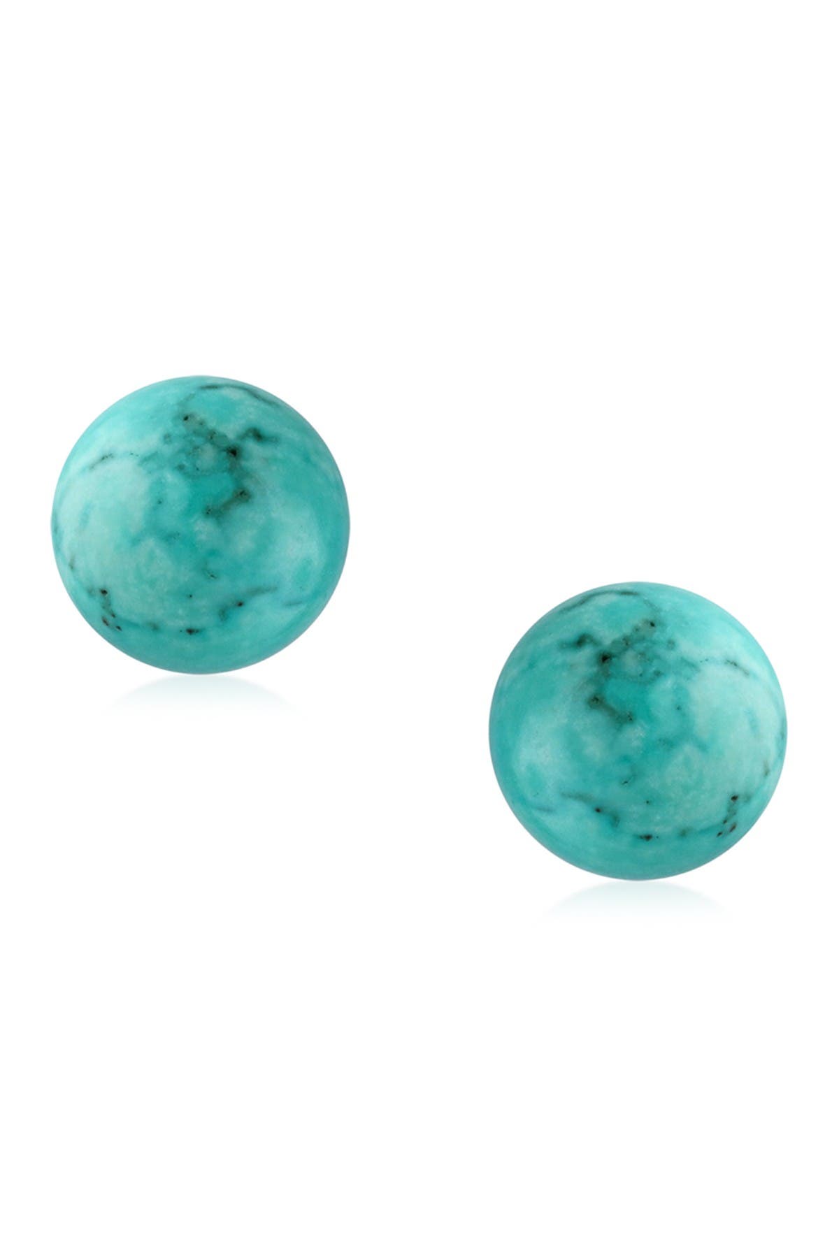 BLING JEWELRY Sterling Silver Dot Turquoise Stud Earrings