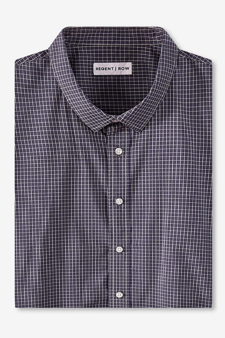 Men’s Big and Tall Stanton Shirt ,Tailored Fit short Sleeves, Performance Fabric & Ventilated Armholes, Main, color, black-and-white-check