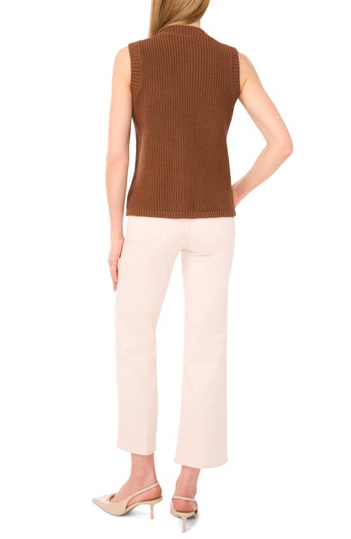 Halogen ® Sleeveless Cotton Cardigan In Brown