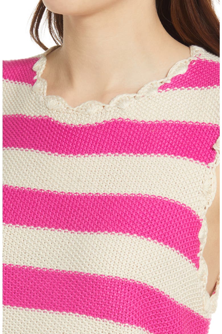 Uma Stripe Sleeveless Sweater, Alternate, color, VIOLINE