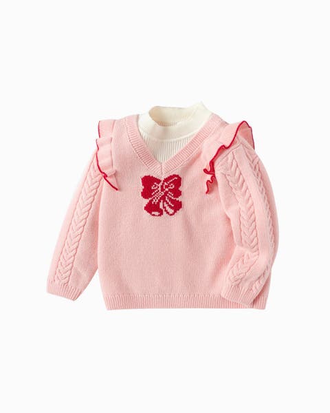 Sweet Pink Bow Knit Sweater
