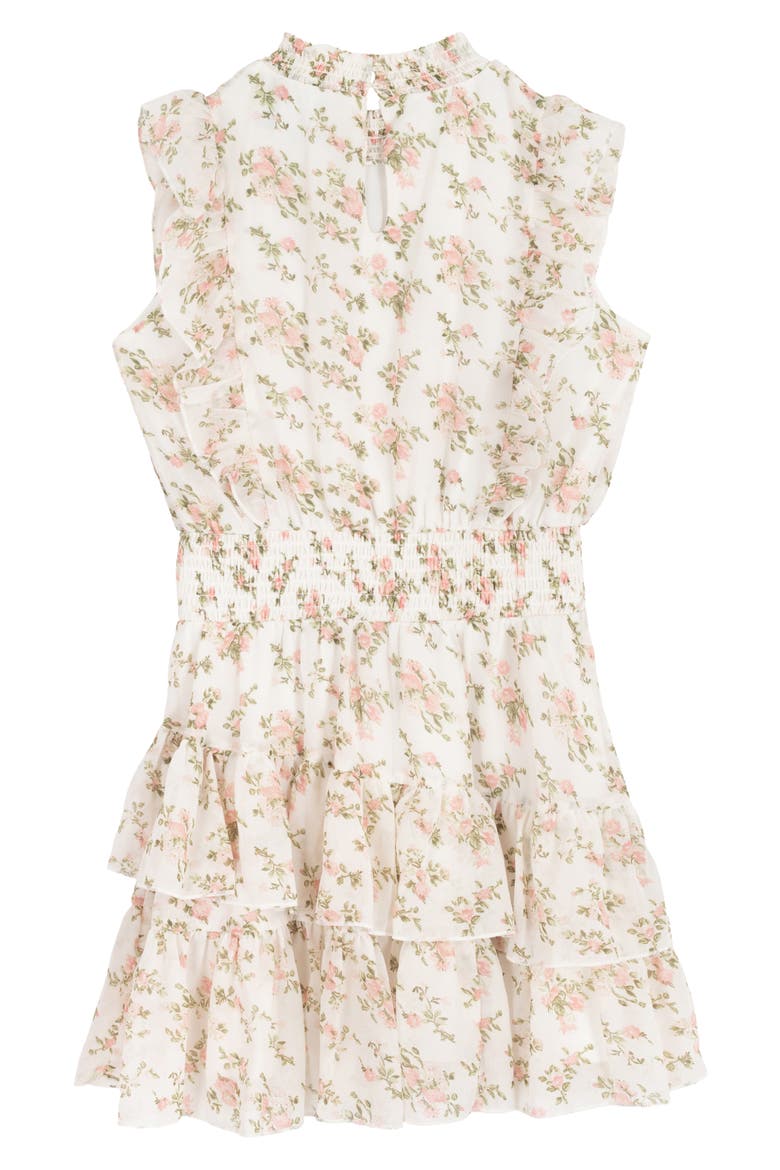 Kids' Yuryu Floral Chiffon Dress, Alternate, color, IVORY/PEACH