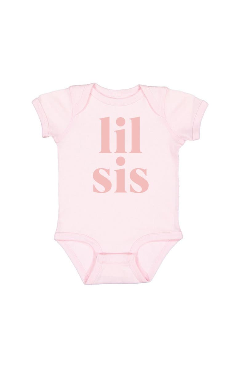 Sweet Wink Lil Sis Short Sleeve Bodysuit, Main, color, Ballet Pink