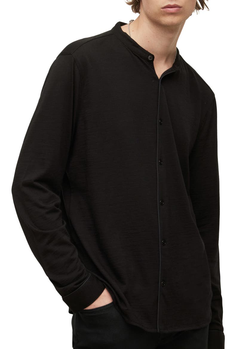 Fulton Regular Fit Wool Button-Up Shirt, Alternate, color, BLACK