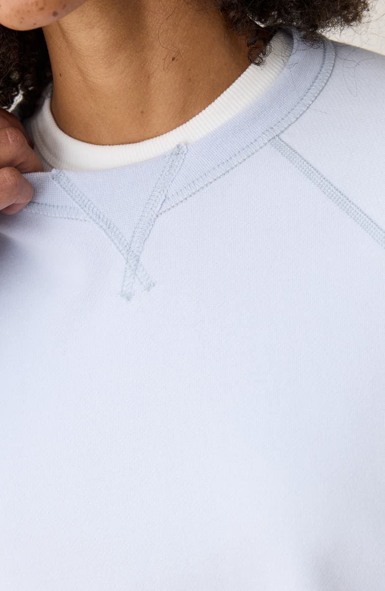 Marine Layer Cloud 9 Reversible Organic Cotton Blend Fleece Crewneck Sweatshirt, Alternate, color, Soft Chambray