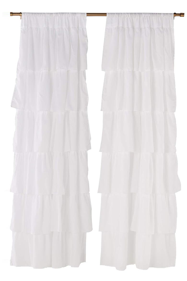 Carnival Pleated Set of 2 Panel Curtains, Alternate, color, WHITE