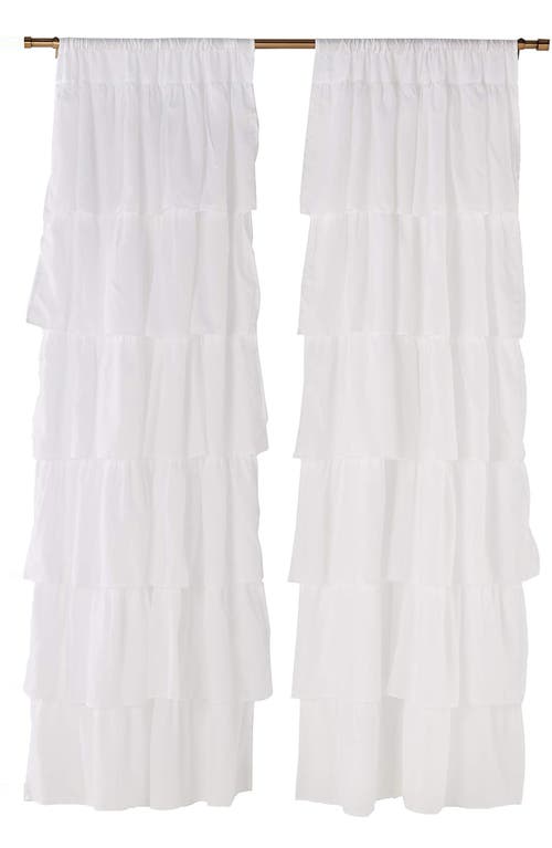 Dainty Home Carnival Pleated Set Of 2 Panel Curtains In White
