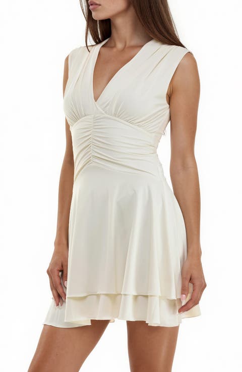 Ruched Tiered Minidress
