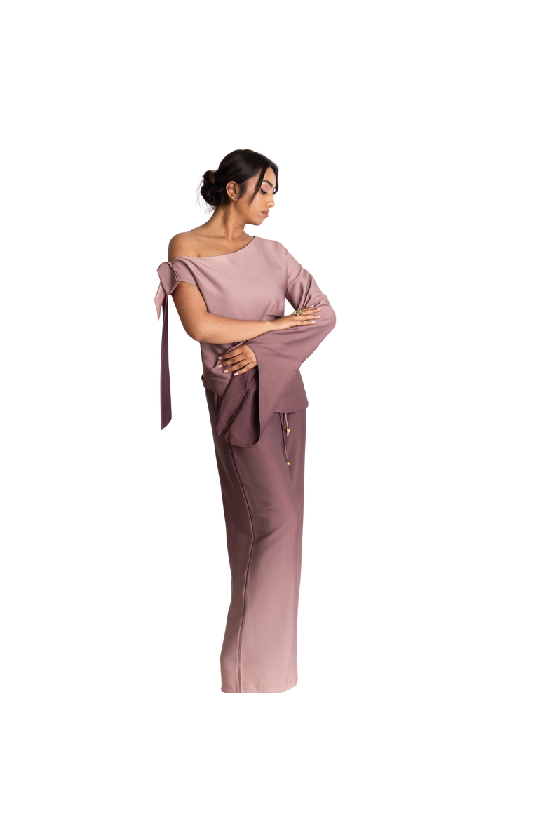 RICHANTEE Asymmetric Tie Sleeve Top, Alternate, color, Brown