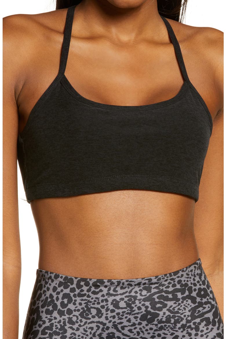 Space Dye Slim Racerback Sports Bra, Main, color, DARKEST NIGHT