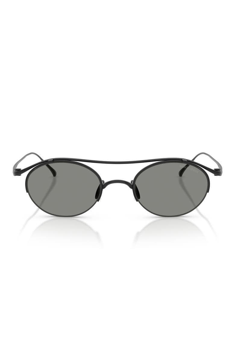 49mm Oval Sunglasses, Main, color, MATTE BLACK / GREY