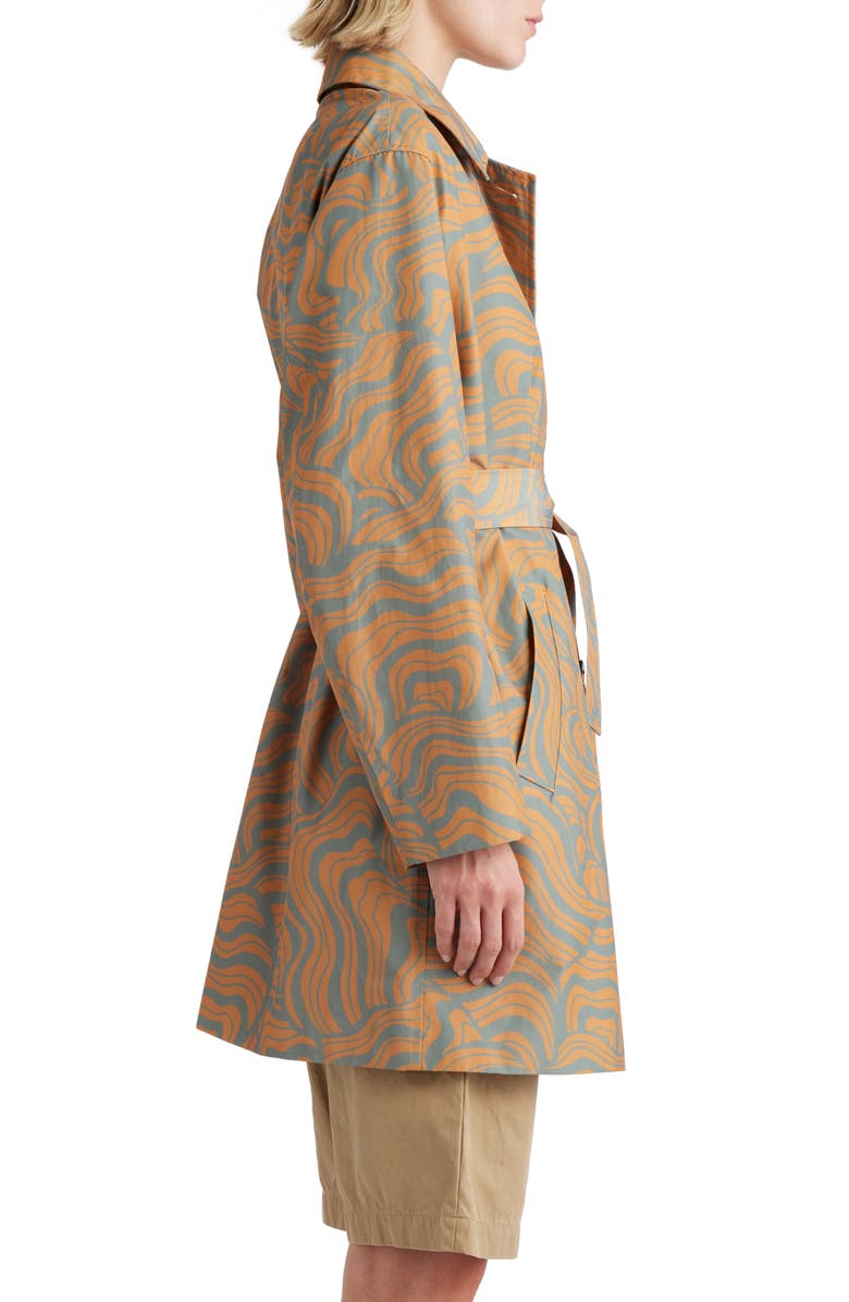 Dries Van Noten Ramblas Abstract Swirl Water Repellent Trench Coat, Alternate, color, 