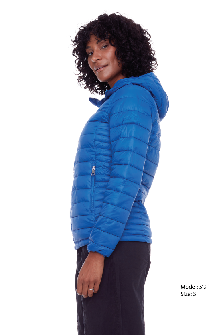 YOHO LADIES - Vegan Down Lightweight Packable Puffer Jacket & Bag, Alternate, color, COBALT