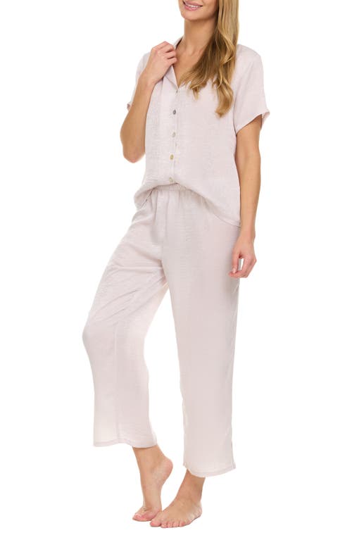 Flora Nikrooz Laurena Sandwashed Charmeuse Capri Pajamas In Beige