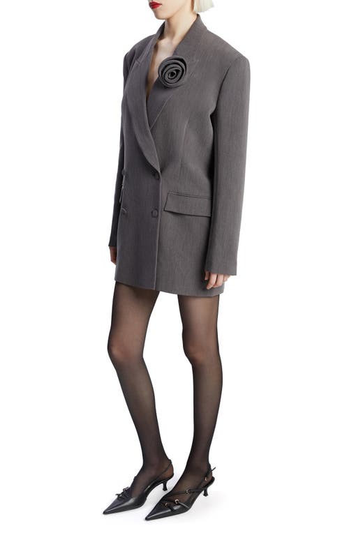 Shop Bardot Joelle Long Sleeve Tuxedo Minidress In Grey