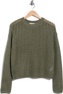 Vince Crochet Cotton Crewneck Sweater