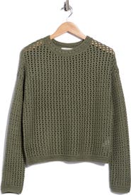 Vince Crochet Cotton Crewneck Sweater