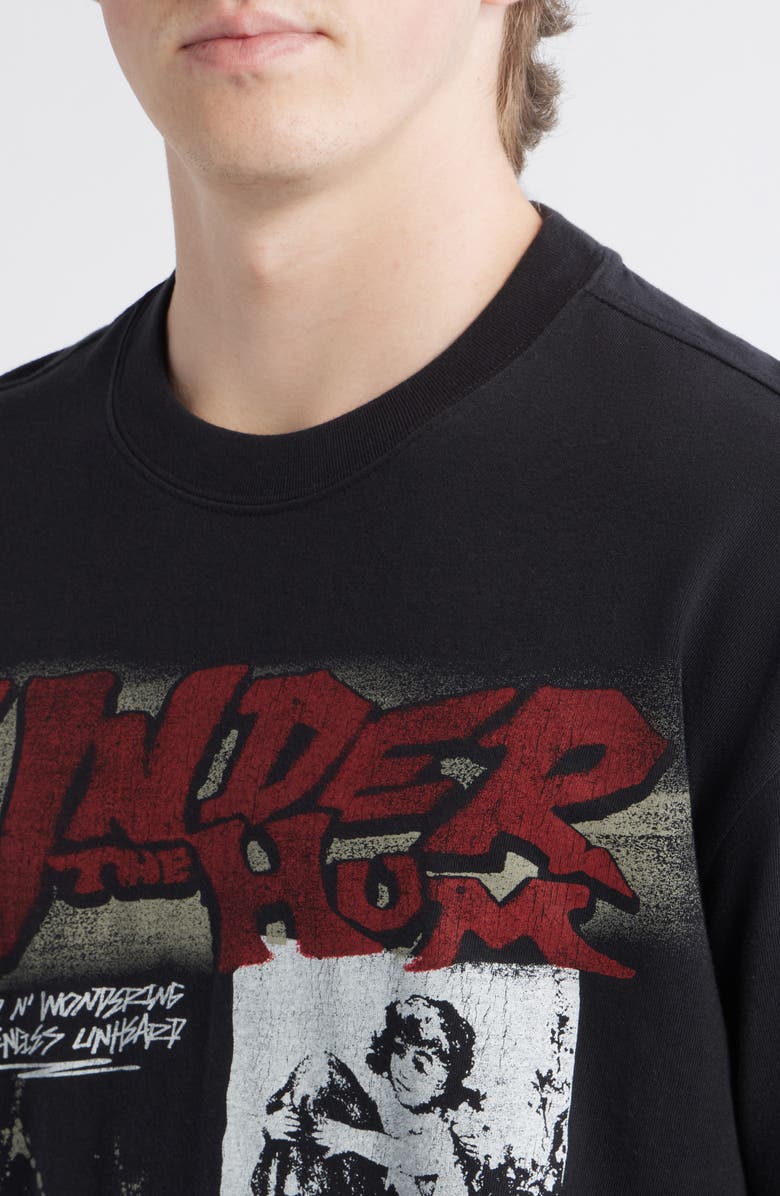 PacSun Under the Hum Cotton Graphic T-Shirt, Alternate, color, Black