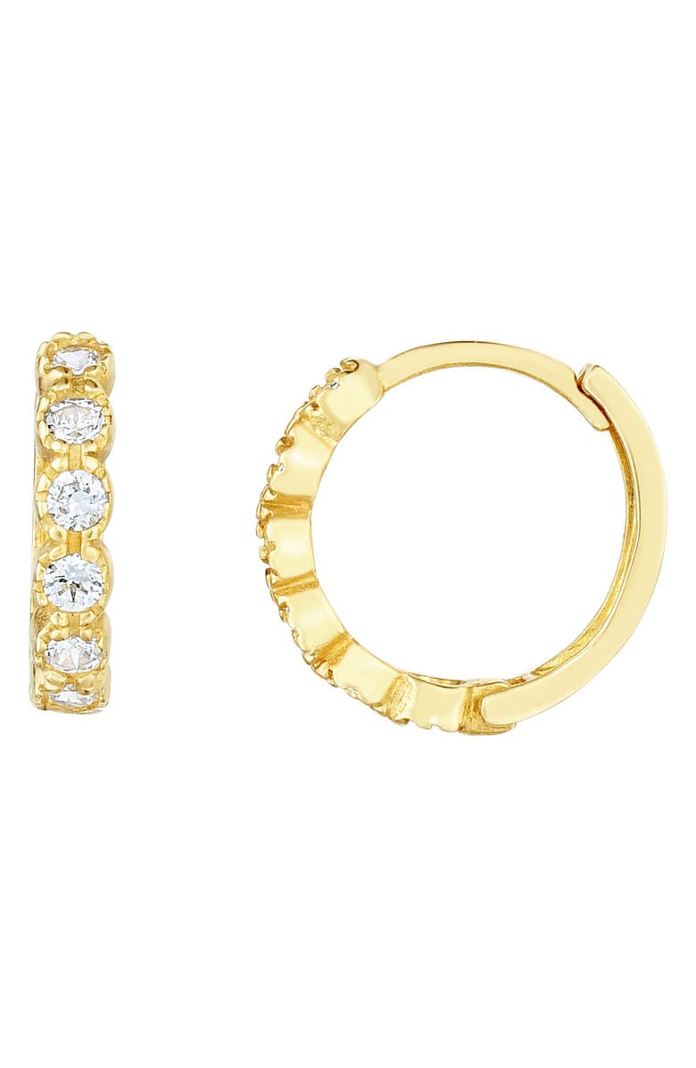 KARAT RUSH CZ Huggie Hoop Earrings, Main, color, 