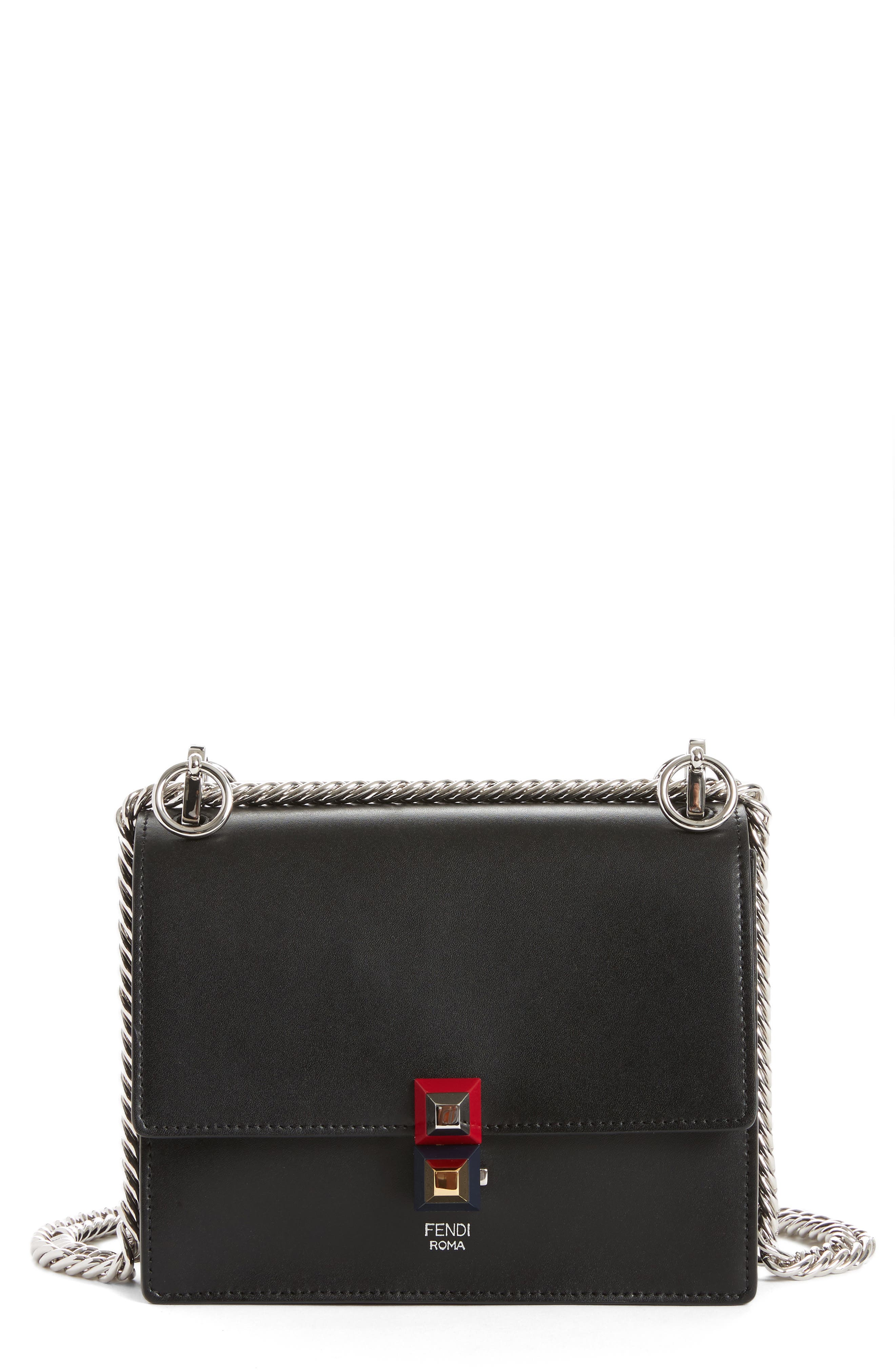 Fendi Small Kan I Leather Bag, Main, color, 