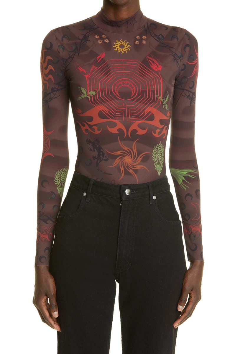 Marine Serre Tattoo Second Skin Top, Main, color,