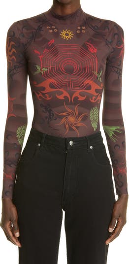 MARINE SERRE 　Second Skin Tattoo Top Marine Serre Tattoo Second Skin Top | Nordstrom
