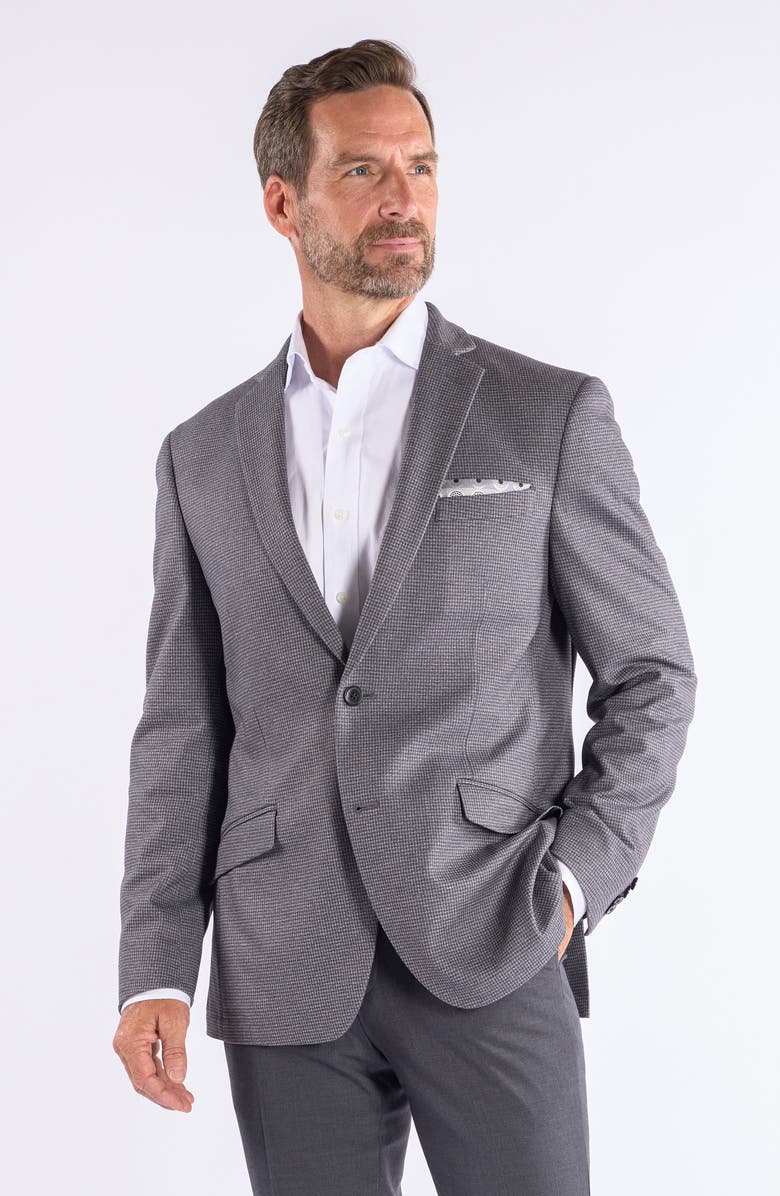 SAVILE ROW CO Check Knit Sport Coat, Alternate, color, Grey