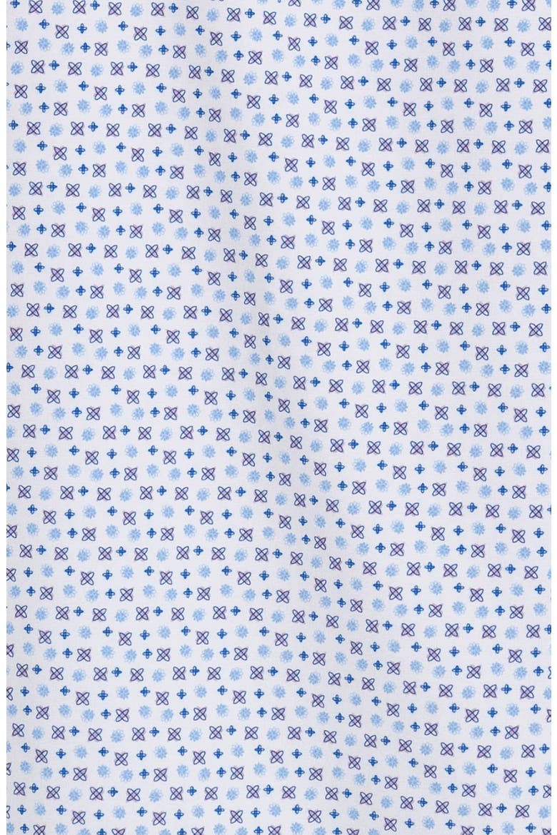 Atomic Geo Short Sleeve Stretch Button-Down Shirt, Alternate, color, WHITE/ BLUE