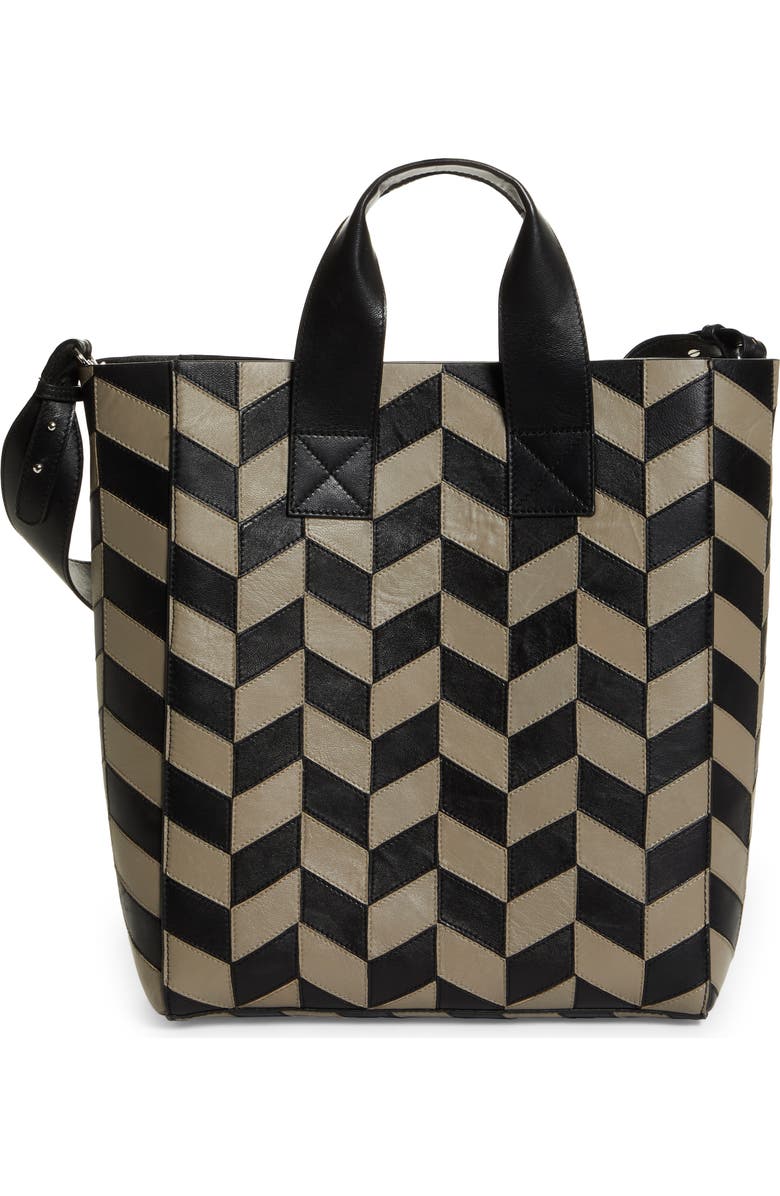 Stand Studio Amia Ziczac Leather Tote, Main, color,