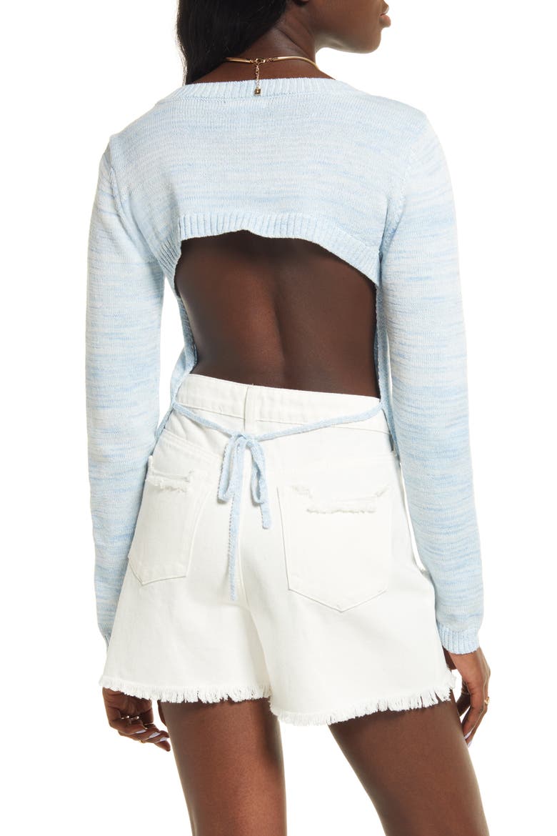 Open Back Tie Sweater, Alternate, color, BLUE DESERT SPACEDYE