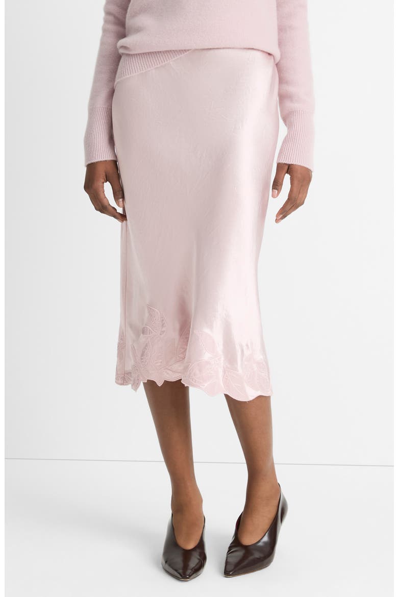 Asymmetric Hem Satin Slip Skirt, Main, color, ORCHID STONE