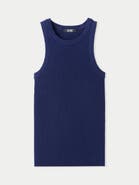 GOBI Mongolian Cashmere Ribbed Cotton Silk Cashmere Blend Tank Top