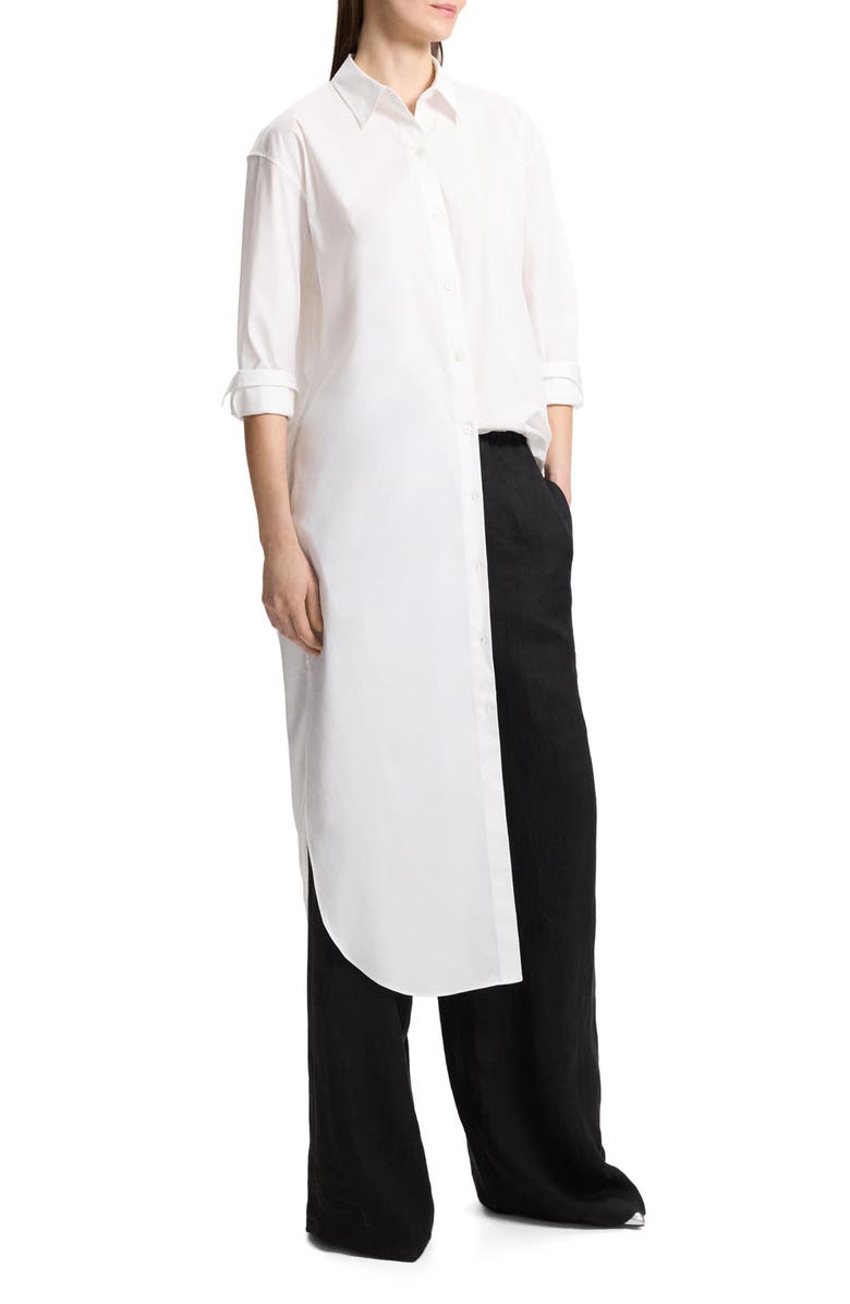 Theory Long Sleeve Cotton Blend Maxi Shirtdress, Alternate, color,