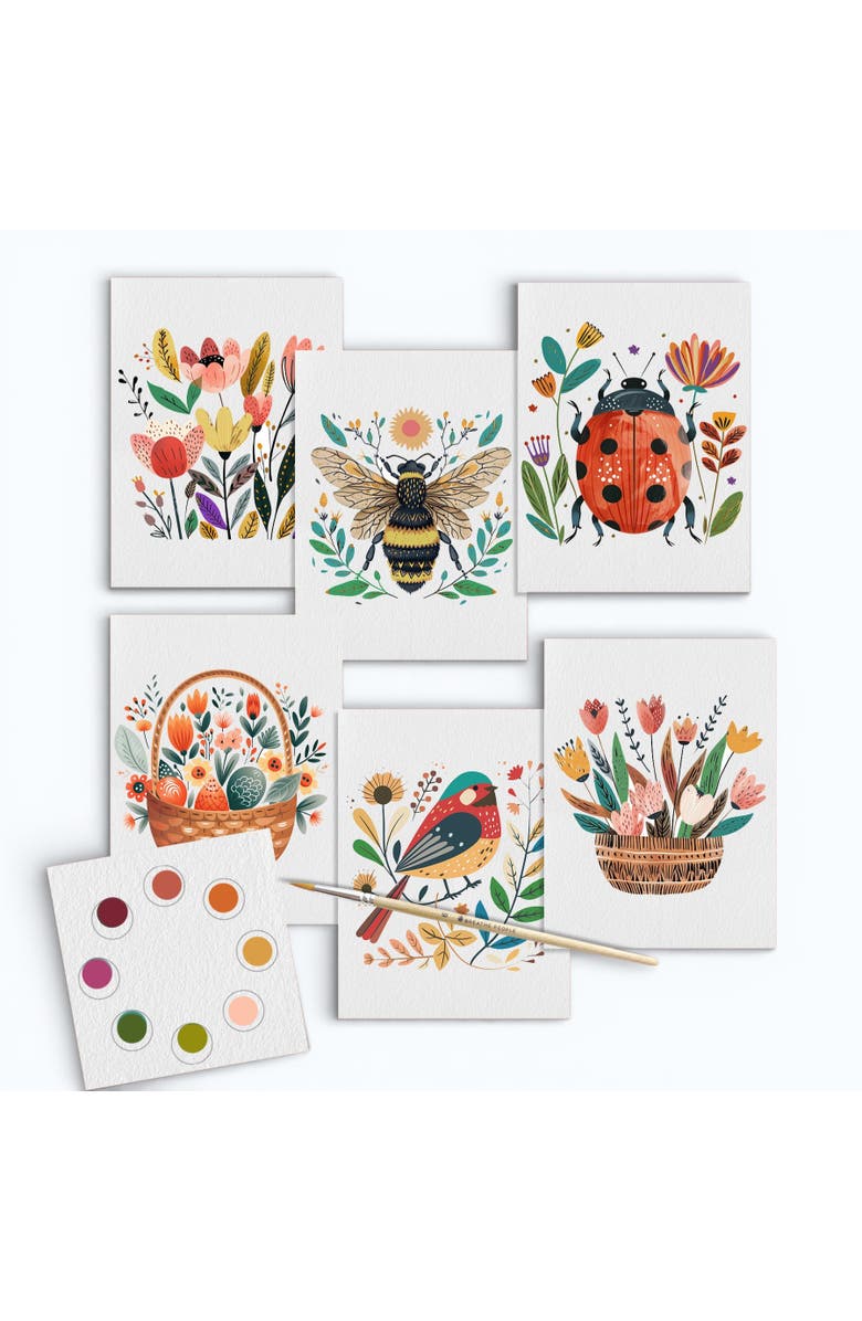 Breathe People All In One Watercolor Postcards, Main, color, White Floral Watercolor