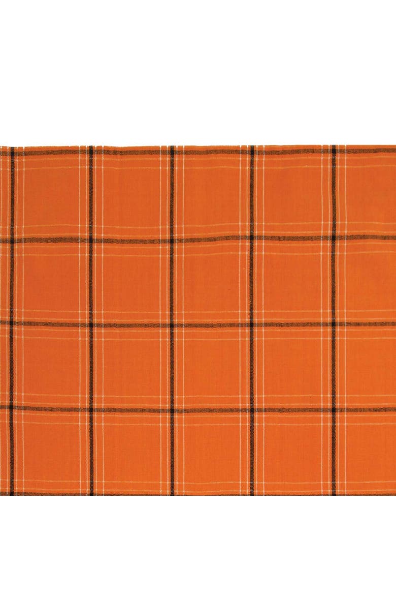 Halloween Tavern Plaid Vintage Inspired 100% Cotton Woven Dishtowel, Alternate, color, Orange