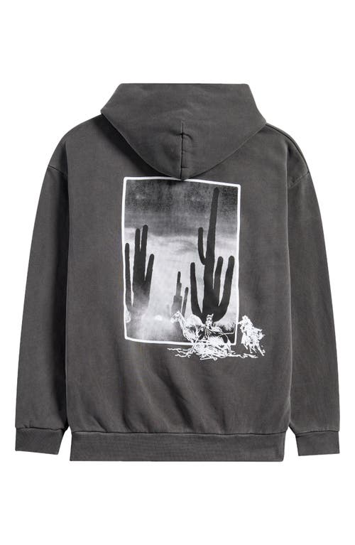 One Of These Days Setting On Today Graphic Hoodie In Washed Black