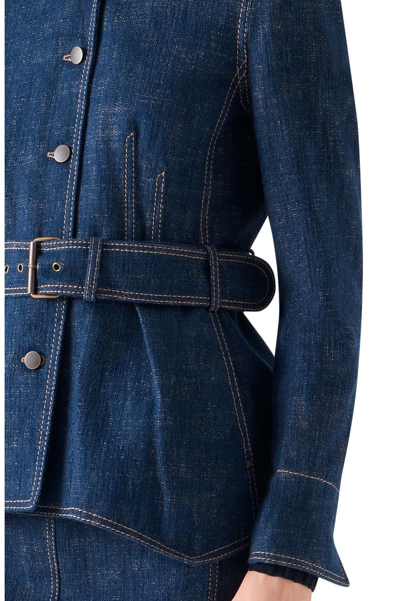 Winter Denim Peplum Jacket, Alternate, color, NAVY