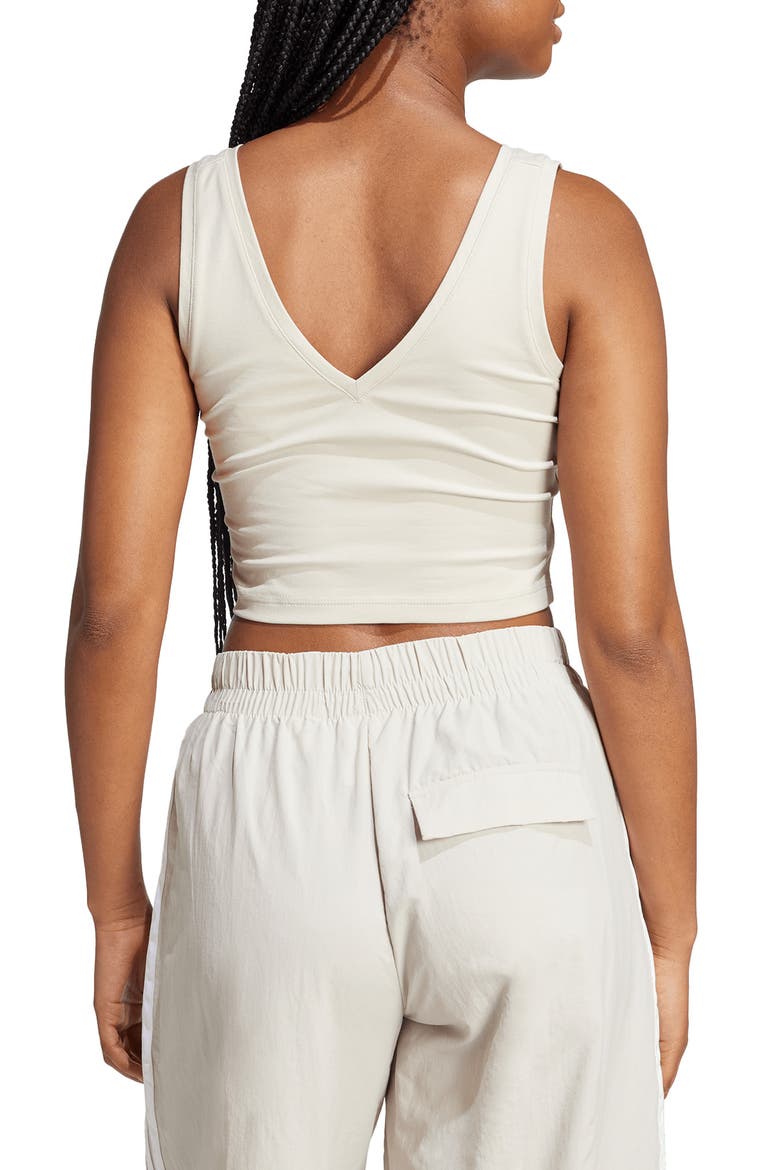 Stretch Cotton Crop Tank, Alternate, color, WONDER ALUMINA/ WHITE