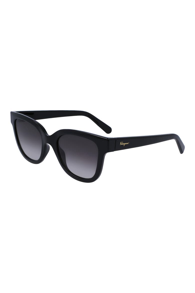 52mm Rectangle Sunglasses, Alternate, color, BLACK