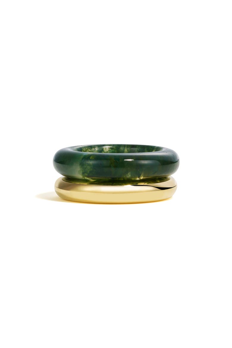 Duo Set of 2 Stack Rings, Main, color, MOSS AGATE