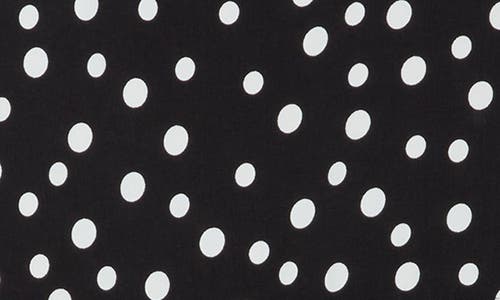 Connected Apparel Polka Dot Sleeveless Pocket Midi Dress In Black