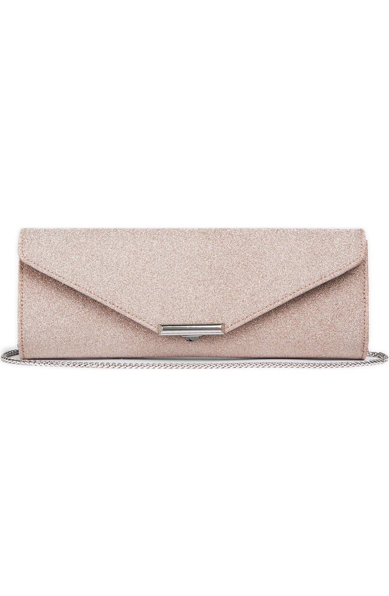 LK Bennett Lucille Glitter Envelope Clutch, Main, color, Lipstick Pink