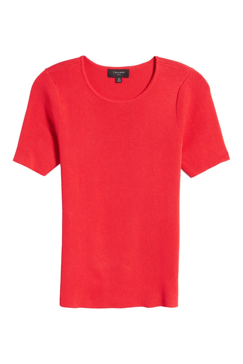 Short Sleeve Sweater, Alternate, color, GRENADINE