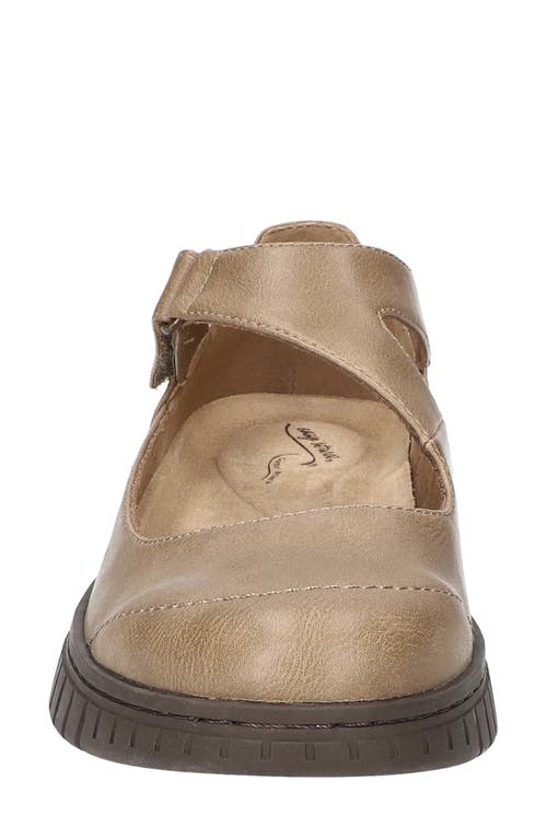 Easy Street 312847 Womens Adjustable Manmade Flat Shoes In Taupe
