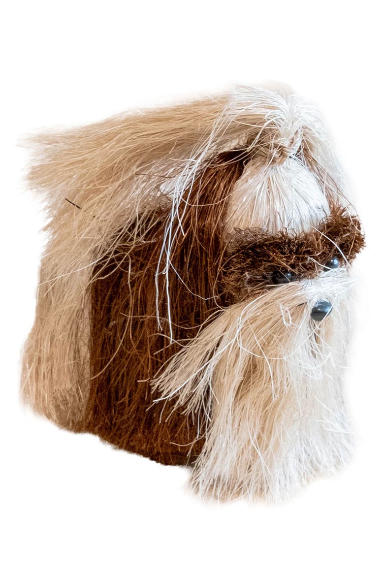Shih Tzu Handwoven Ornament, Main, color, BROWN/ WHITE