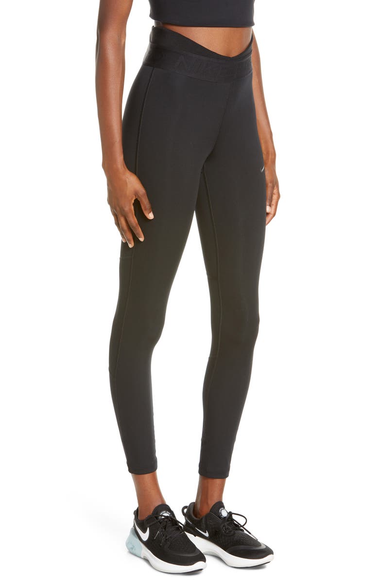 Nike Crossover Logo Waistband Leggings, Alternate, color,