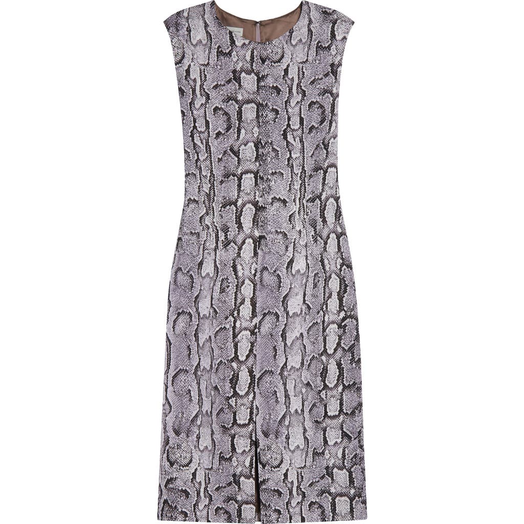 Dries Van Noten Delina Snakeskin Jacquard Sheath Dress In Lilac