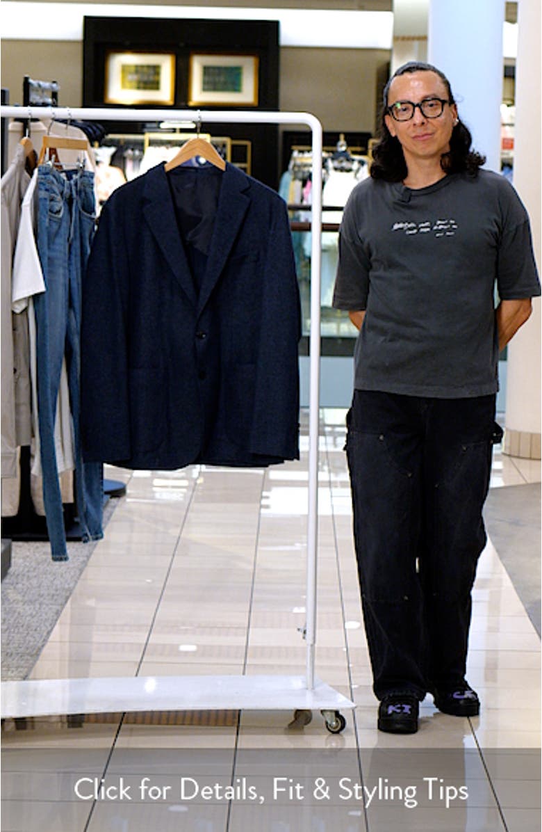 Slim Fit Solid Wool Blend Flannel Sport Coat, sales video thumbnail